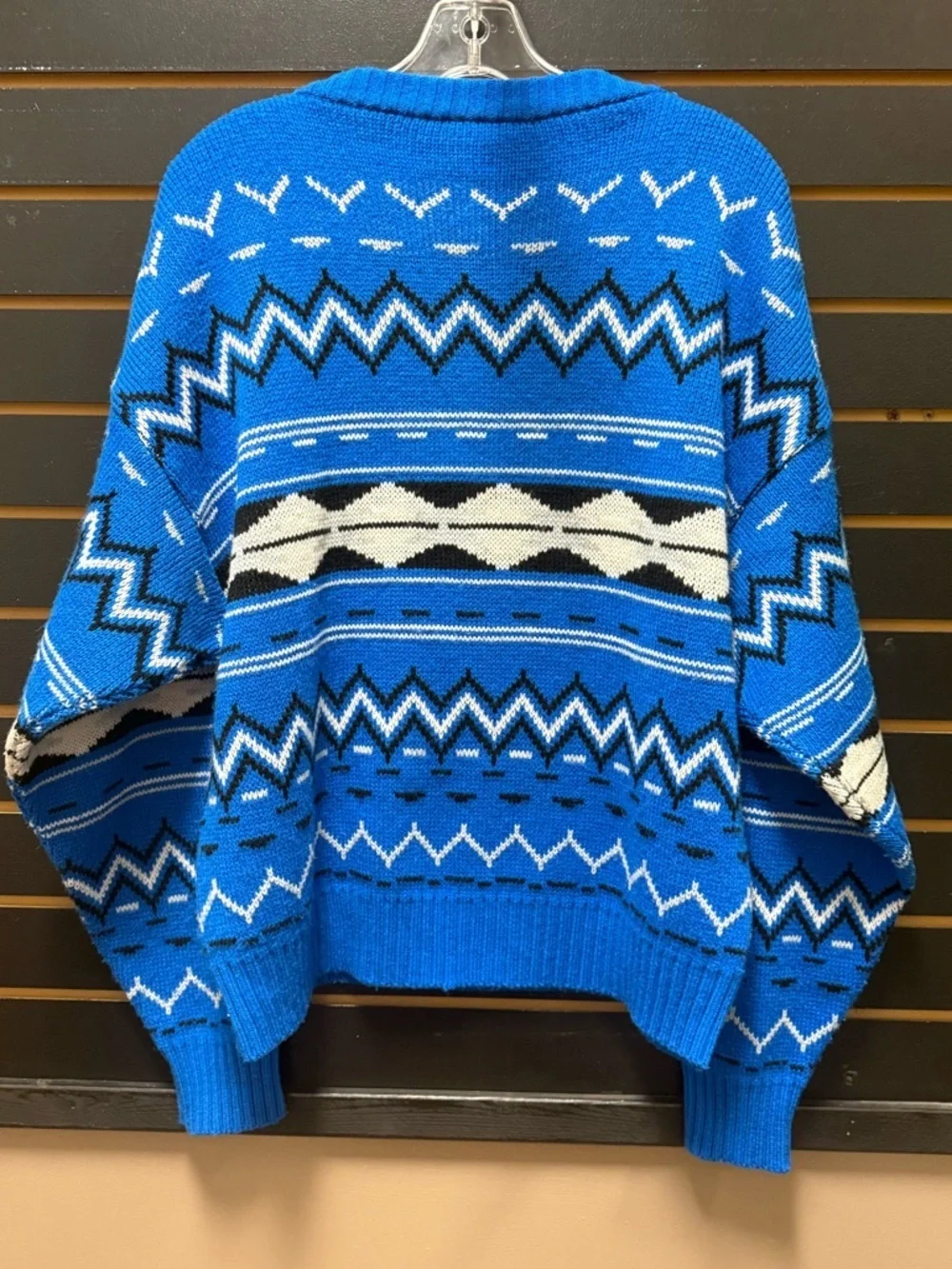 Vintage Aspen Ltd Sweater Blue Fair Isle Ski USA Wool Blend Size L